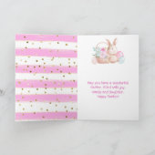 水彩ウサギと花のハッピーイースター カード (内部)