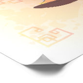 水彩ウサギの年、芸者 ポスター (角)