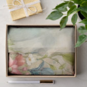 水彩ウサギポートレートと花 薄葉紙 (ギフト)