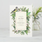 水彩ウッドジー。卒業パーティ招待状。 招待状 (スタンド正面)