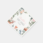 水彩ウッドランドアニマルズベビシャワーナプキン スタンダードカクテルナプキン (角)