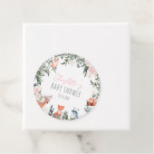 水彩ウッドランドアニマルズベビーシャワーメッセージカード フェイバータグ (インサイチュ)