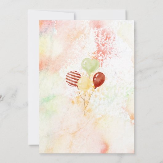 水彩ウッドランドエレガントパーティーベビーシャワー 招待状 (裏面)