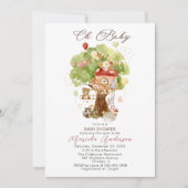 水彩ウッドランドエレガントパーティーベビーシャワー 招待状 (正面)