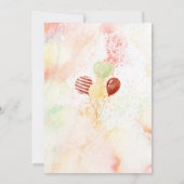 水彩ウッドランドエレガントパーティーベビーシャワー 招待状 (裏面)