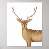 水彩ウッドランドディアボーイズガールズルームデコール ポスター (正面)