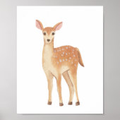 水彩ウッドランドディアボーイズガールズルームデコール ポスター (正面)