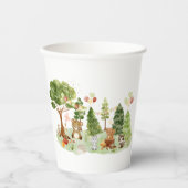 水彩ウッドランドパーティーベビーシャワー 紙コップ (正面)