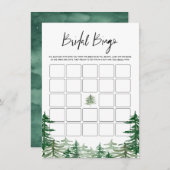 水彩ウッドランドフォレストブライダルシャワービンゴ エンクロージャーカード (正面/裏面)
