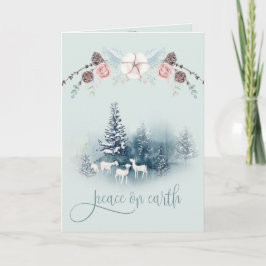 水彩ウッドランドホワイトヤギ カード