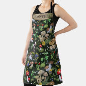 水彩ウッドランドマッシュルームモスパターン名 エプロン (インサイチュ)