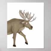 水彩ウッドランドムースボーイズ女の子ルームデコール ポスター (正面)