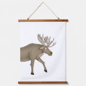 水彩ウッドランドムースボーイズ女の子ルームデコール 吊り下げ型タペストリー (正面)