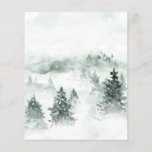 水彩ウッドランドローレルクレストモノグラム結婚ズ チラシ (裏面)