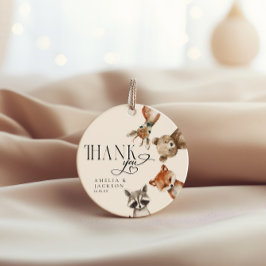 水彩ウッドランド動物ありがとう フェイバータグ