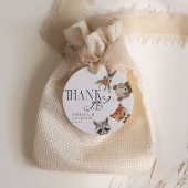 水彩ウッドランド動物ありがとう フェイバータグ