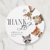 水彩ウッドランド動物ありがとう フェイバータグ (正面)