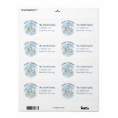 水彩ウッドランド動物クリスマス ラベル (フルシート)