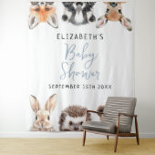 水彩ウッドランド動物赤ちゃんシャワー写真支柱 タペストリー (インサイチュ)