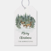 水彩ウッドラ素朴ンドディアクリスマス ギフトタグ (正面)