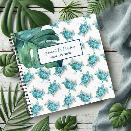 水彩ウミガメのノートパーソナライズされたブック ノートブック