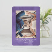 水彩ウルトラバイオレットエレガントクリスマスカード 招待状 (スタンド正面)