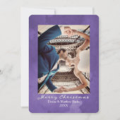 水彩ウルトラバイオレットエレガントクリスマスカード 招待状 (正面)