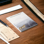 水彩ウルフブルーパーソナライズされた雲 ノートパッド