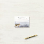 水彩ウルフブルーパーソナライズされた雲 ポストイット (デスク上)