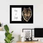 水彩ウルフ引用文保はシンプル ポスター (ホームオフィス)