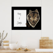 水彩ウルフ引用文保はシンプル ポスター (キッチン)