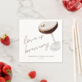 水彩エスプレッソマティーニ ブライダルシャワーのお土産 スタンダードカクテルナプキン (インサイチュ)