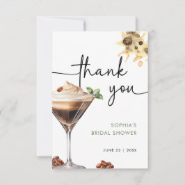 水彩エスプレッソマティーニ ブライダルシャワー サンキューカード