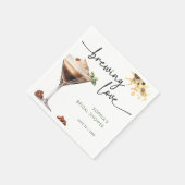 水彩エスプレッソマティーニ ブライダルシャワー スタンダードカクテルナプキン (角)