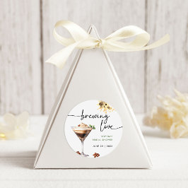 水彩エスプレッソマティーニ ブライダルシャワー ラウンドシール