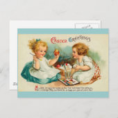 水彩エッグ素晴らしヴィンテージイースターグリーティング シーズンポストカード (正面/裏面)