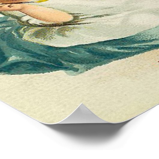 水彩エッグ素晴らしヴィンテージイースターグリーティング ポスター (角)