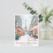 水彩エッフェルタワースノウパリフランス シーズンポストカード (スタンド正面)