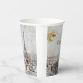 水彩エッフェルタワーパリフランス紙カップ 紙コップ (右)