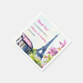 水彩エッフェルタワーパリ1st誕生日パーティー スタンダードカクテルナプキン (角)