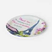 水彩エッフェルタワーパリ1st誕生日パーティー ペーパープレート (アングル)