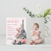 水彩エッフェルタワーParis 2nd Birthday Photo 招待状 (スタンド正面)