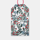 水彩エバーグリーンレッドブルーベリーリース ギフトタグ (裏面)