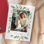 水彩エバーグリーン,緑の金ゴールド,写真独身の シーズンカード