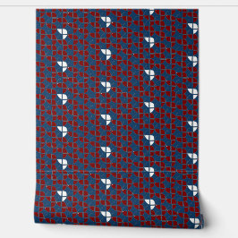 水彩エビ模様レッドブルー子供部屋 壁紙