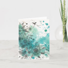 水彩エフエマラヴィンテージ 空白の ノートカード