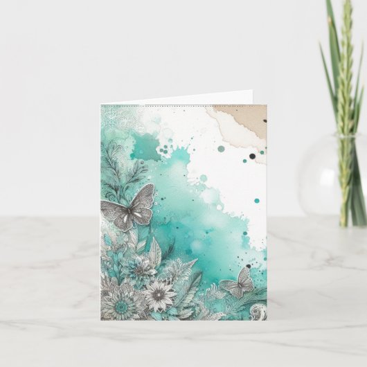 水彩エフエマラヴィンテージ 空白の ノートカード (正面)