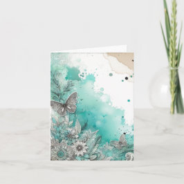 水彩エフエマラヴィンテージ 空白の ノートカード