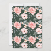 水彩エメラルドグリーンのハイカジュアルフラワーブライダルシャワー 招待状 (裏面)