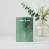 水彩エメラルドグリーンジュエリー3イヤリングディスプレイ 名刺 (スタンド正面)